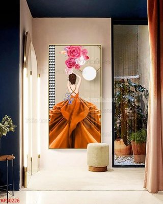 File gốc Tranh decor phủ gương hiện đại KF50226 (in lụa) cao cấp