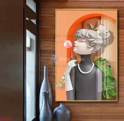 File gốc Tranh decor phủ gương hiện đại KF50238 (in lụa) cao cấp