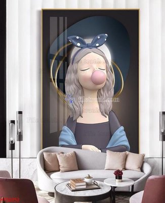 Ảnh gốc Tranh decor phủ gương hiện đại KF50252 (độ nét cao) in mica