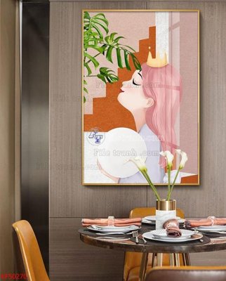 File ảnh Tranh decor phủ gương hiện đại KF50270 (gốc) trang trí khách sạn