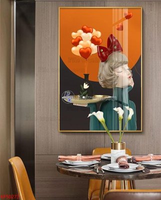File gốc Tranh decor phủ gương hiện đại KF50273 (phong cách) cổ điển