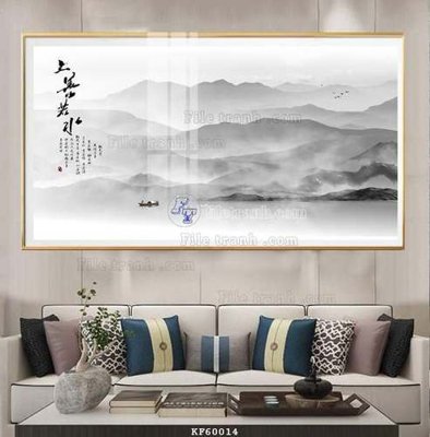 File gốc File tranh hiện đại pha lê gương KF60014 (in lụa) tranh thuận buồm
