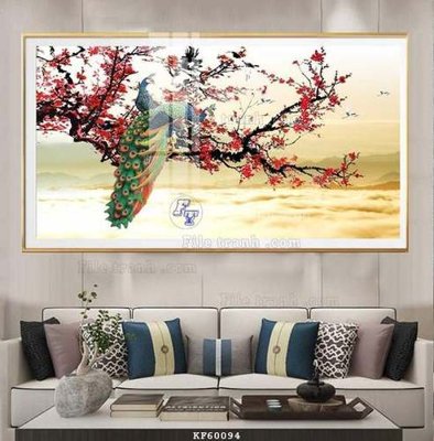 Download file gốc File tranh hiện đại pha lê gương KF60094 (in lụa) hoa lá