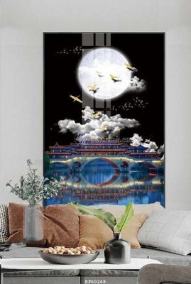 File tranh File tranh hiện đại pha lê gương KF60268 (gốc) in trên kính