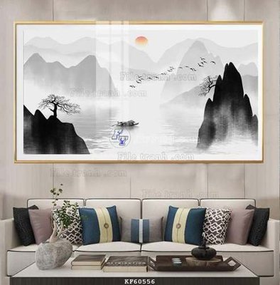 File in lụa File tranh hiện đại pha lê gương KF60556 (chất lượng cao) File tranh hiện đại pha lê gương KF60556