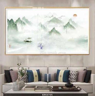 File in lụa File tranh hiện đại pha lê gương KF60705 (tân cổ điển) File tranh hiện đại pha lê gương KF60705