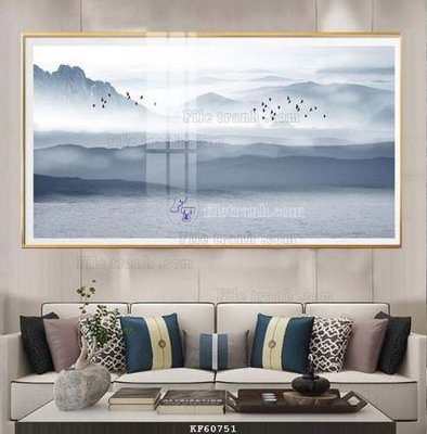 File in trần File tranh hiện đại pha lê gương KF60751 (bản gốc) đại dương