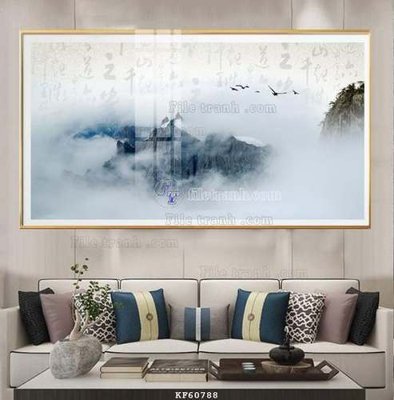 Download file gốc File tranh hiện đại pha lê gương KF60788 (in lụa) hoa lá