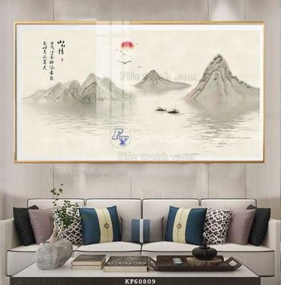 File tranh in trần 3D File tranh hiện đại pha lê gương KF60809 (ảnh gốc)