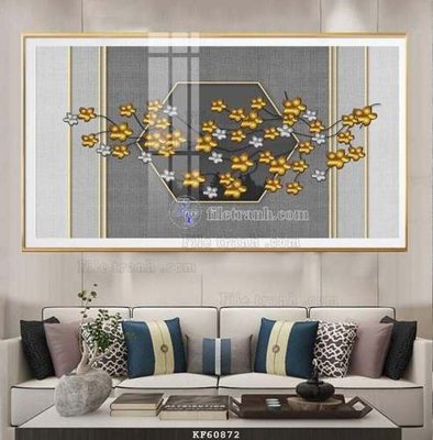 File tranh File tranh hiện đại pha lê gương KF60872 (gốc) in vải canvas