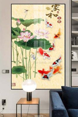 File in trần File tranh hiện đại pha lê gương KF60978 (bản gốc) hoa văn