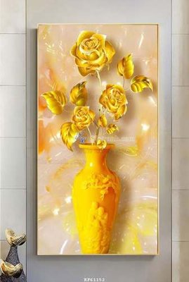 File gốc File tranh hiện đại pha lê gương KF61152 (in lụa) tranh mã đáo