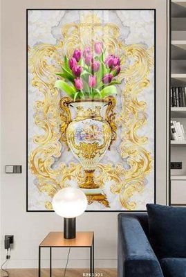 File in lụa File tranh hiện đại pha lê gương KF61301 (chất lượng cao) File tranh hiện đại pha lê gương KF61301