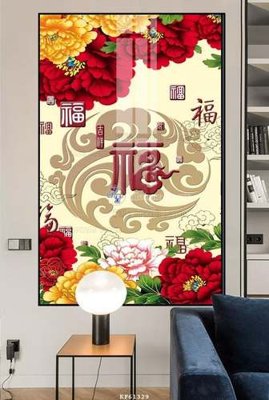 File ảnh File tranh hiện đại pha lê gương KF61329 (gốc) in decal dán tường