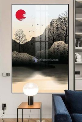 File gốc File tranh hiện đại pha lê gương KF61430 (in lụa) hoa văn cổ điển