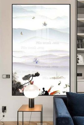 File tranh gốc in trần nhà File tranh hiện đại pha lê gương KF61434 3D