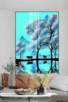 File tranh File tranh hiện đại pha lê gương KF61548 (gốc) chủ đề trừu tượng