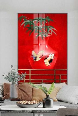 File in trần File tranh hiện đại pha lê gương KF61612 (bản gốc) hoa văn