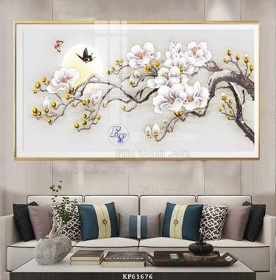 File gốc File tranh hiện đại pha lê gương KF61676 (in lụa) tranh mã đáo