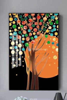 File tranh File tranh hiện đại pha lê gương KF61855 (gốc) chủ đề thành phố