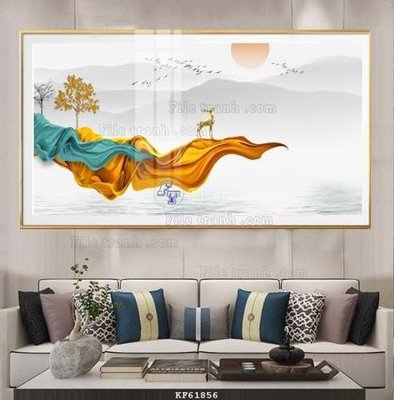 File gốc File tranh hiện đại pha lê gương KF61856 (in lụa) tranh phong thủy