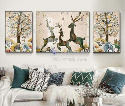 File tranh trang trí File tranh hiện đại pha lê gương KF61866 (tải file gốc)