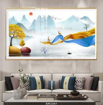 File gốc in ấn File tranh hiện đại pha lê gương KF61887 độ phân giải cao