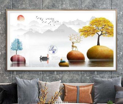 File gốc File tranh hiện đại pha lê gương KF62555 (dành cho trang trí nội thất)