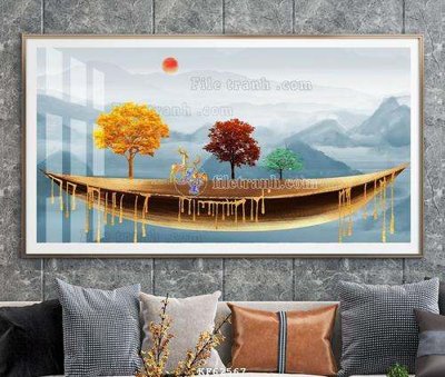 File gốc File tranh hiện đại pha lê gương KF62567 (PNG) nền trong suốt