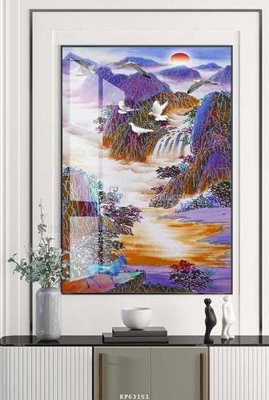 File gốc in ấn File tranh hiện đại pha lê gương KF63151 chuẩn màu CMYK