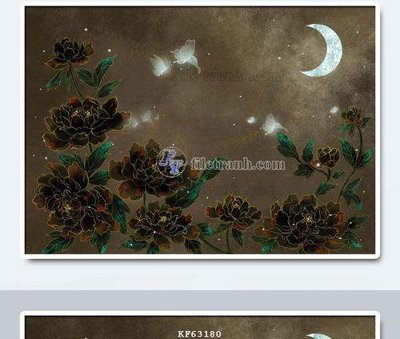 File in lụa File tranh hiện đại pha lê gương KF63180 (phong cảnh) File tranh hiện đại pha lê gương KF63180