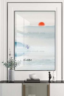 File in lụa File tranh hiện đại pha lê gương KF63300 (phong cảnh) File tranh hiện đại pha lê gương KF63300