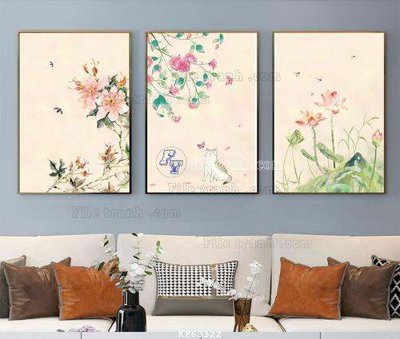 File in lụa File tranh hiện đại pha lê gương KF63322 (tân cổ điển) File tranh hiện đại pha lê gương KF63322