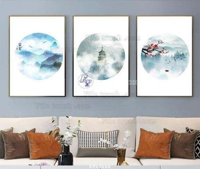 File gốc File tranh hiện đại pha lê gương KF63688 (in lụa) họa tiết 3D