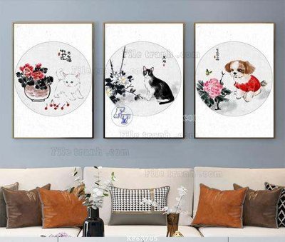 Ảnh gốc file in lụa File tranh hiện đại pha lê gương KF63705 chi tiết