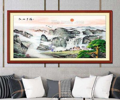 File in mica File tranh hiện đại pha lê gương KF63919 (bản gốc) làm vách ngăn