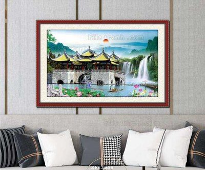 File gốc File tranh hiện đại pha lê gương KF63939 (chuẩn màu) cho in offset