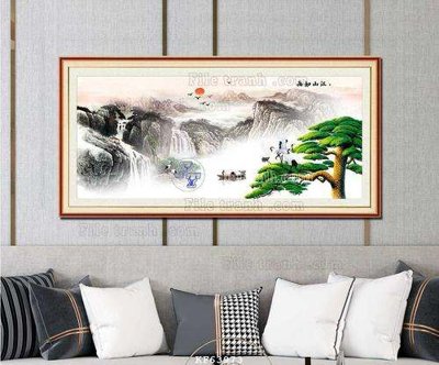 File in trần File tranh hiện đại pha lê gương KF63973 (bản gốc) bầu trời