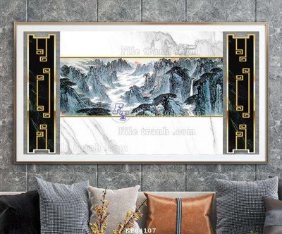 Hình ảnh file gốc in lụa File tranh hiện đại pha lê gương KF64107