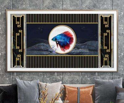 File tranh File tranh hiện đại pha lê gương KF64129 (ảnh gốc) in trần xuyên sáng