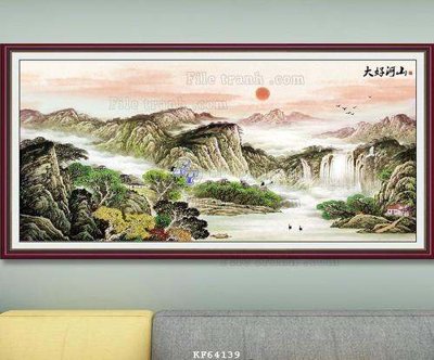 File tranh File tranh hiện đại pha lê gương KF64139 (bản gốc) in lụa 3D