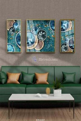 File in lụa File tranh hiện đại pha lê gương KF64207 (chất lượng cao) File tranh hiện đại pha lê gương KF64207