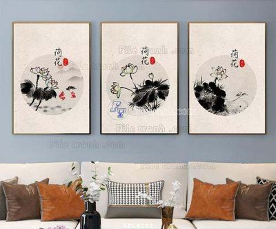 Hình ảnh file gốc in lụa File tranh hiện đại pha lê gương KF64282
