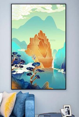 Ảnh gốc file in lụa File tranh hiện đại pha lê gương KF64329 chi tiết