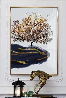 File gốc File tranh hiện đại pha lê gương KF64440 (in mica) cắt laser