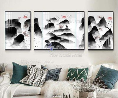 File tranh File tranh hiện đại pha lê gương KF64815 (gốc) in vải canvas