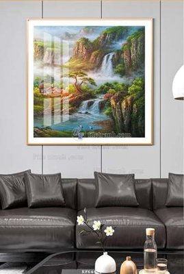 Hình ảnh file gốc in lụa File tranh hiện đại pha lê gương KF64890