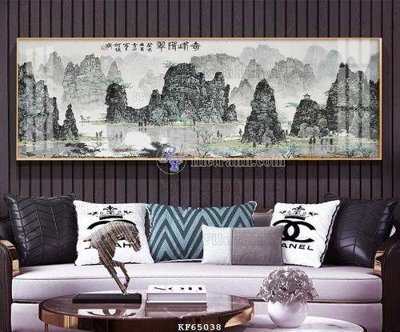 File in trần File tranh hiện đại pha lê gương KF65038 (bản gốc) mây trời