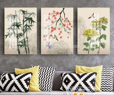 File in trần File tranh hiện đại pha lê gương KF65123 (file gốc) hoa văn 3D