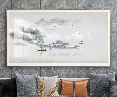 File gốc File tranh hiện đại pha lê gương KF65133 (trang trí) phòng ngủ